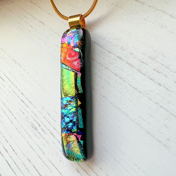 Twinkle Rectangle Dichroic Glass Necklaces