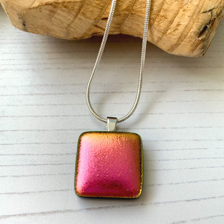 Square Twinkle Pink Necklace