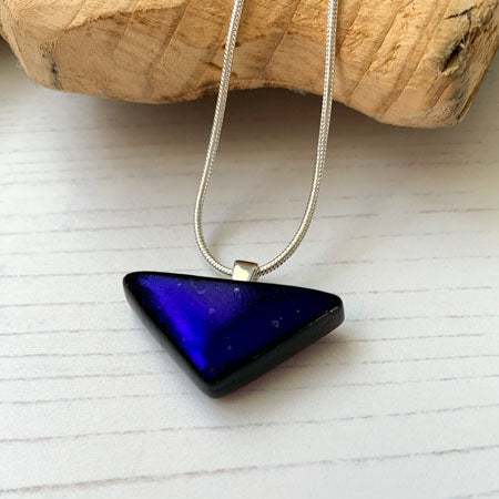 Triangle Twinkle Purple Blue Necklace