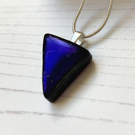 Triangle Twinkle Blue Necklace