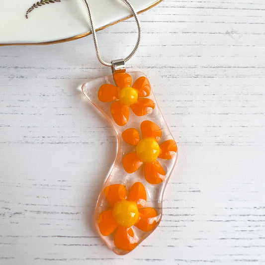Orange Flower Necklace