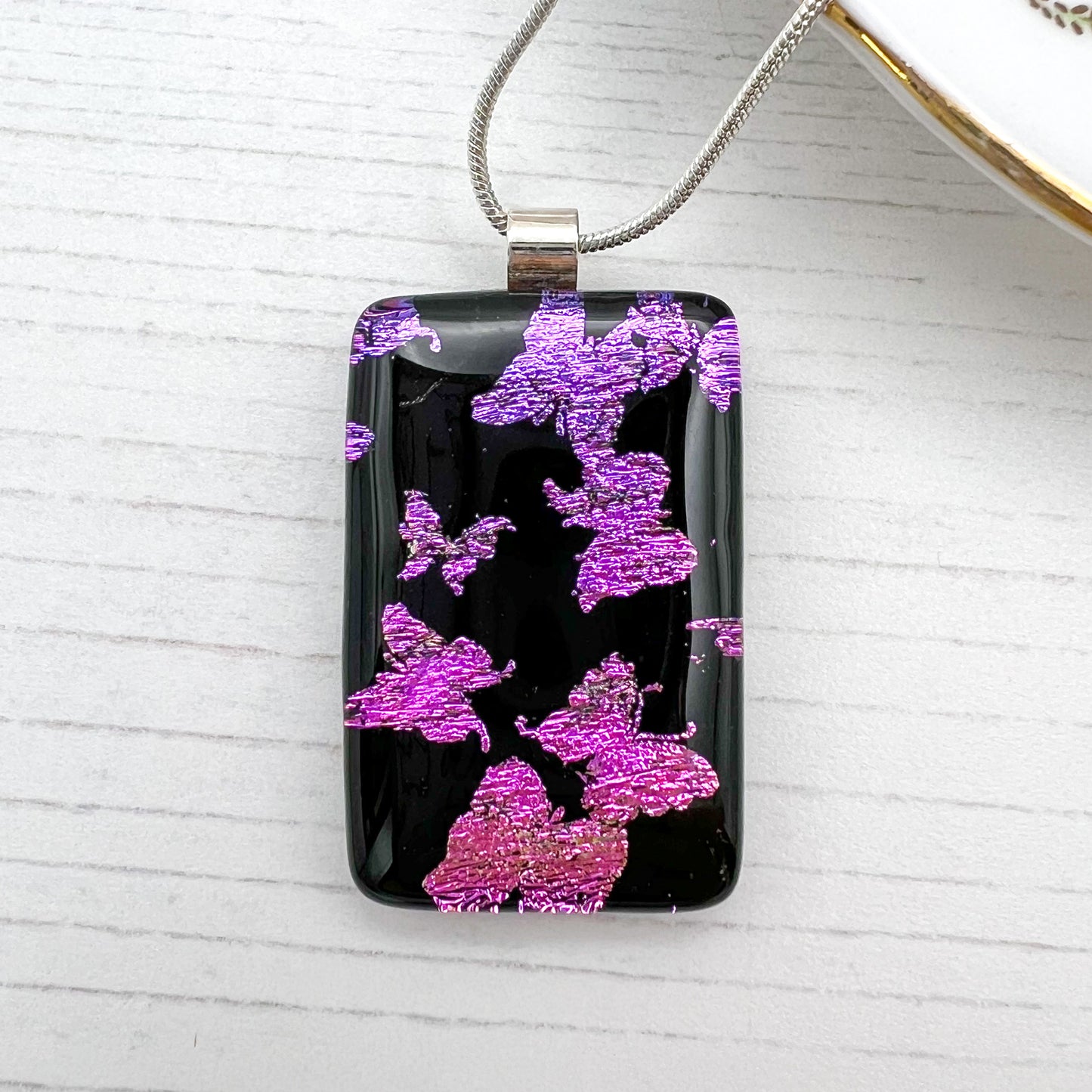 Butterflies Glass Necklace