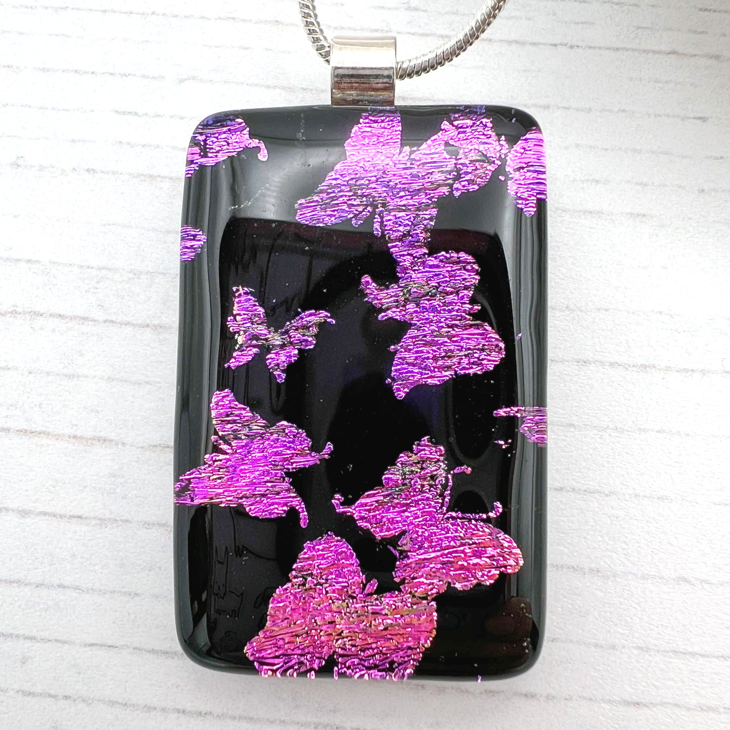 Butterflies Glass Necklace