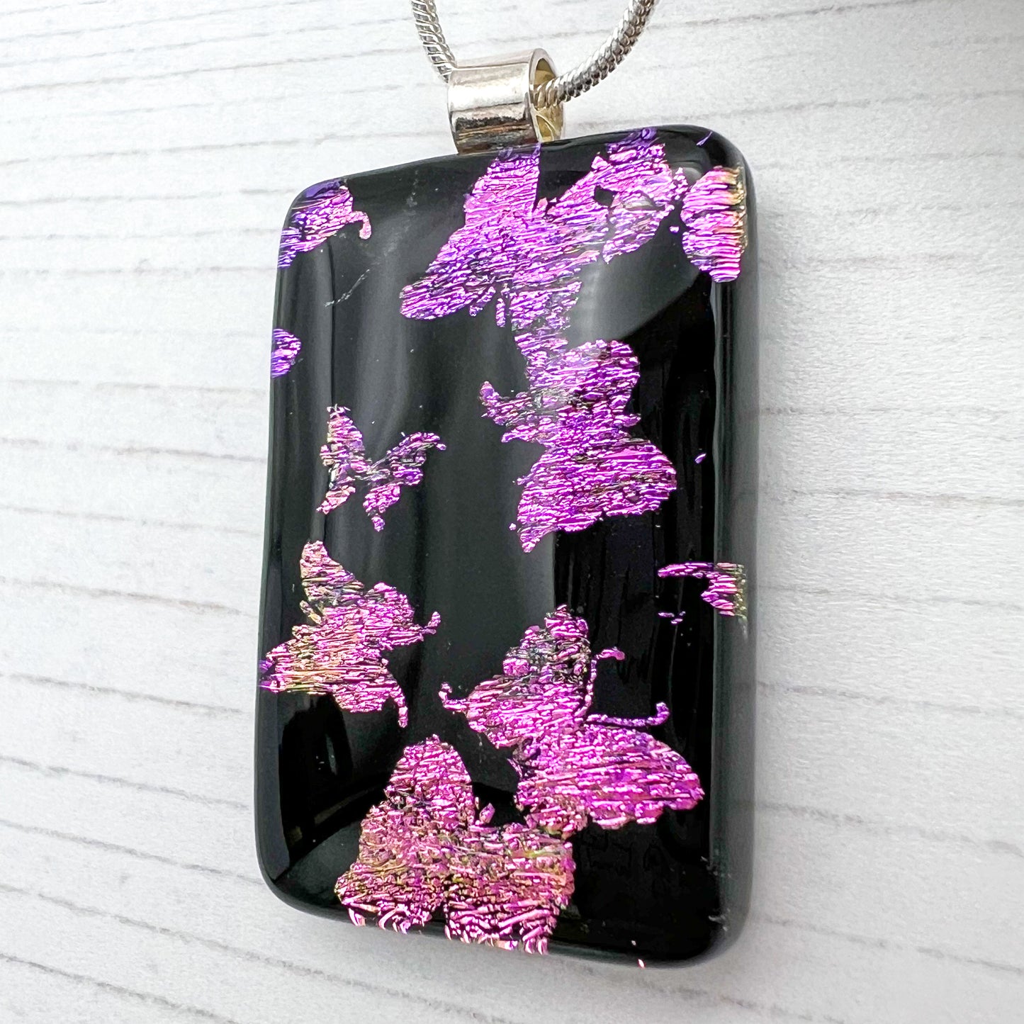Butterflies Glass Necklace