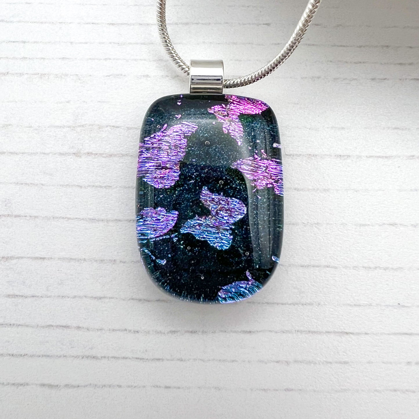 Small Butterflies Glass Necklace