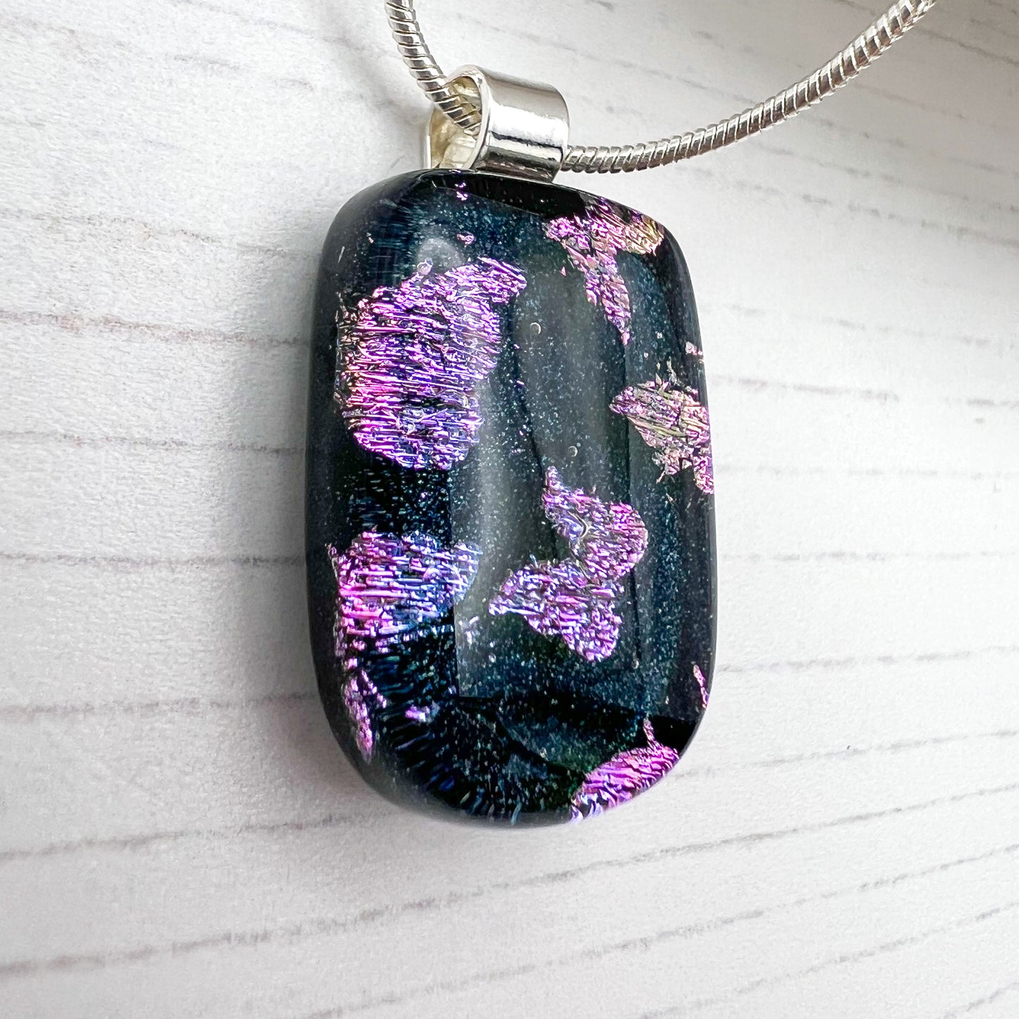 Small Butterflies Glass Necklace