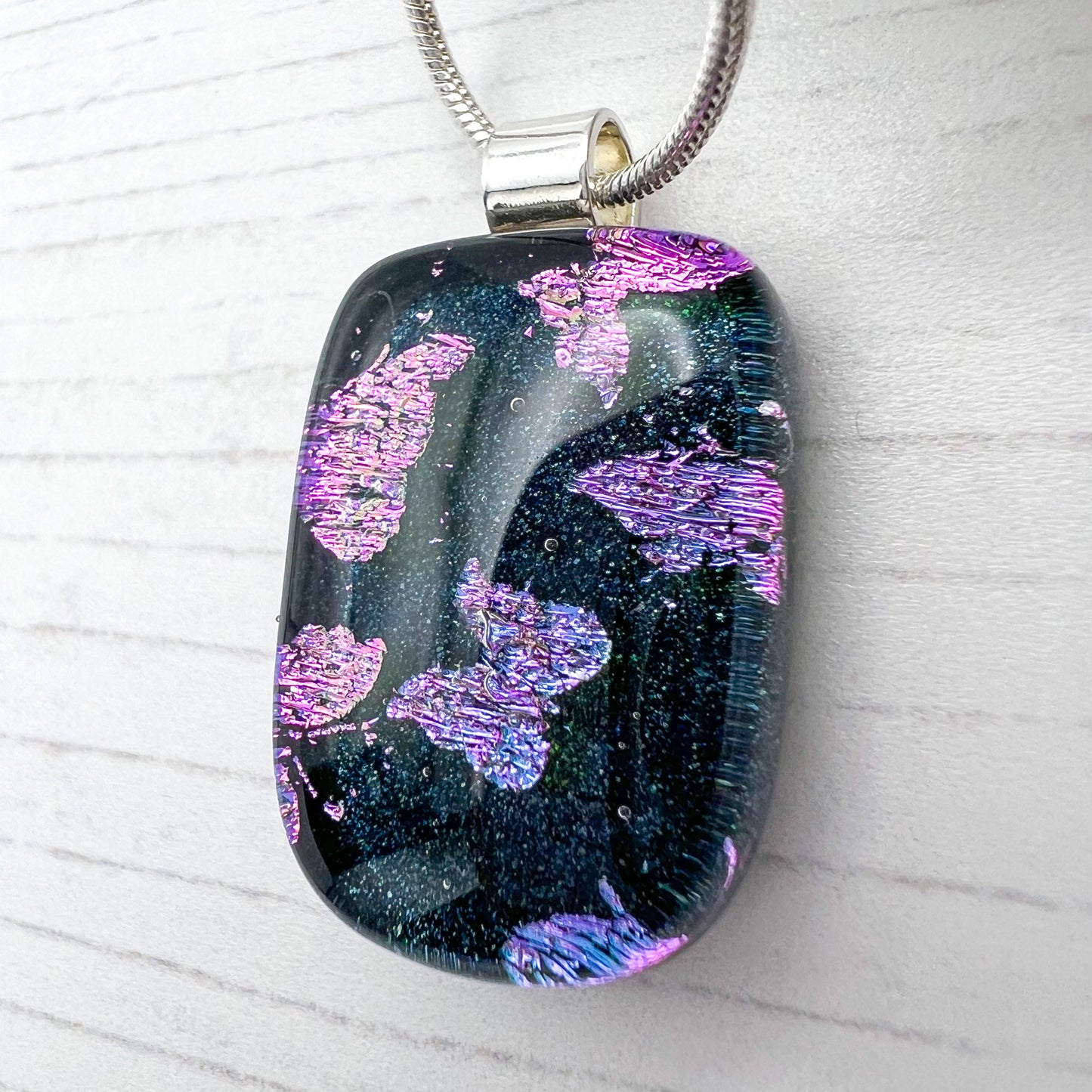 Small Butterflies Glass Necklace