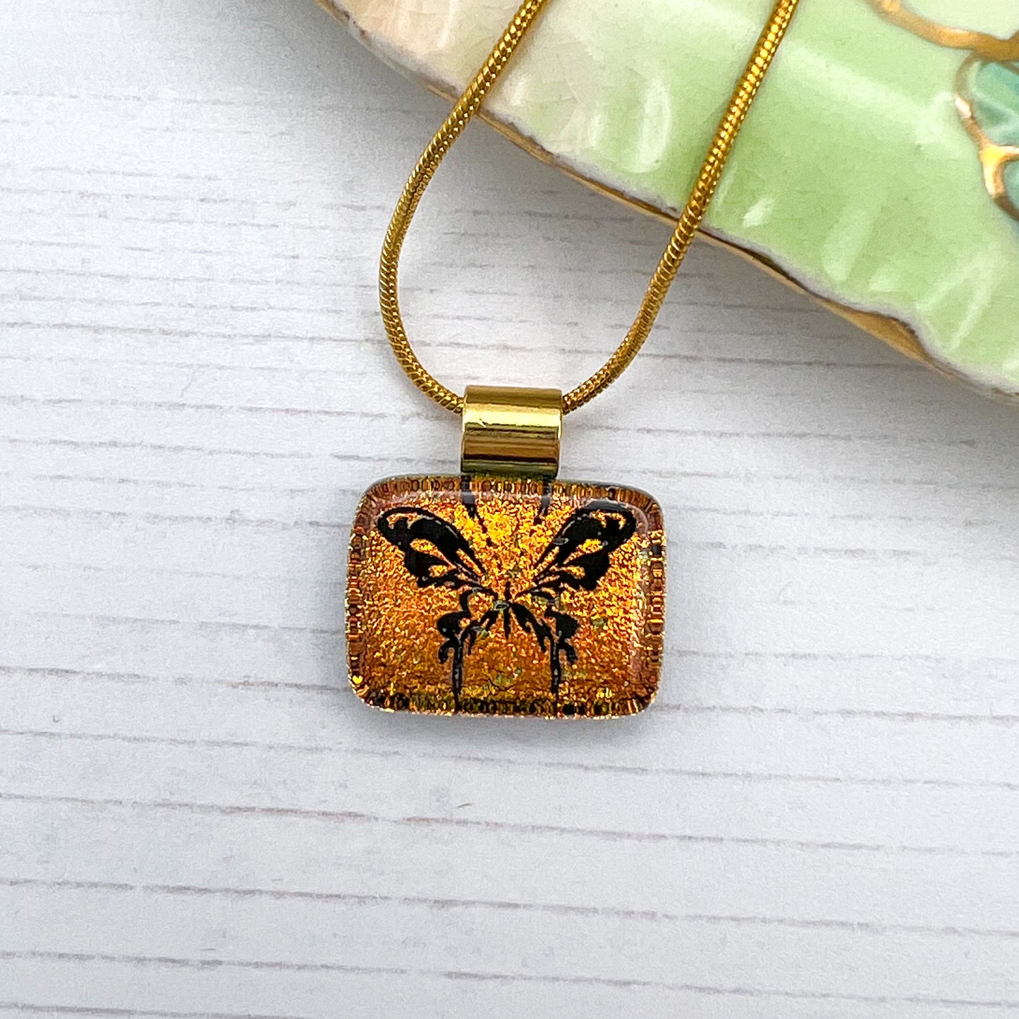 Butterfly Glass Necklace