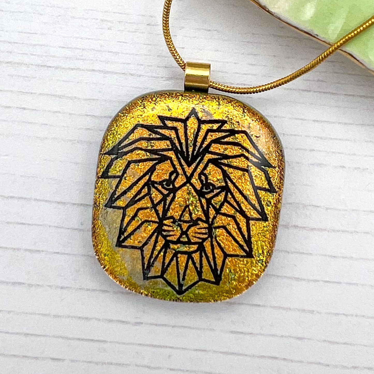 Lion Glass Necklace