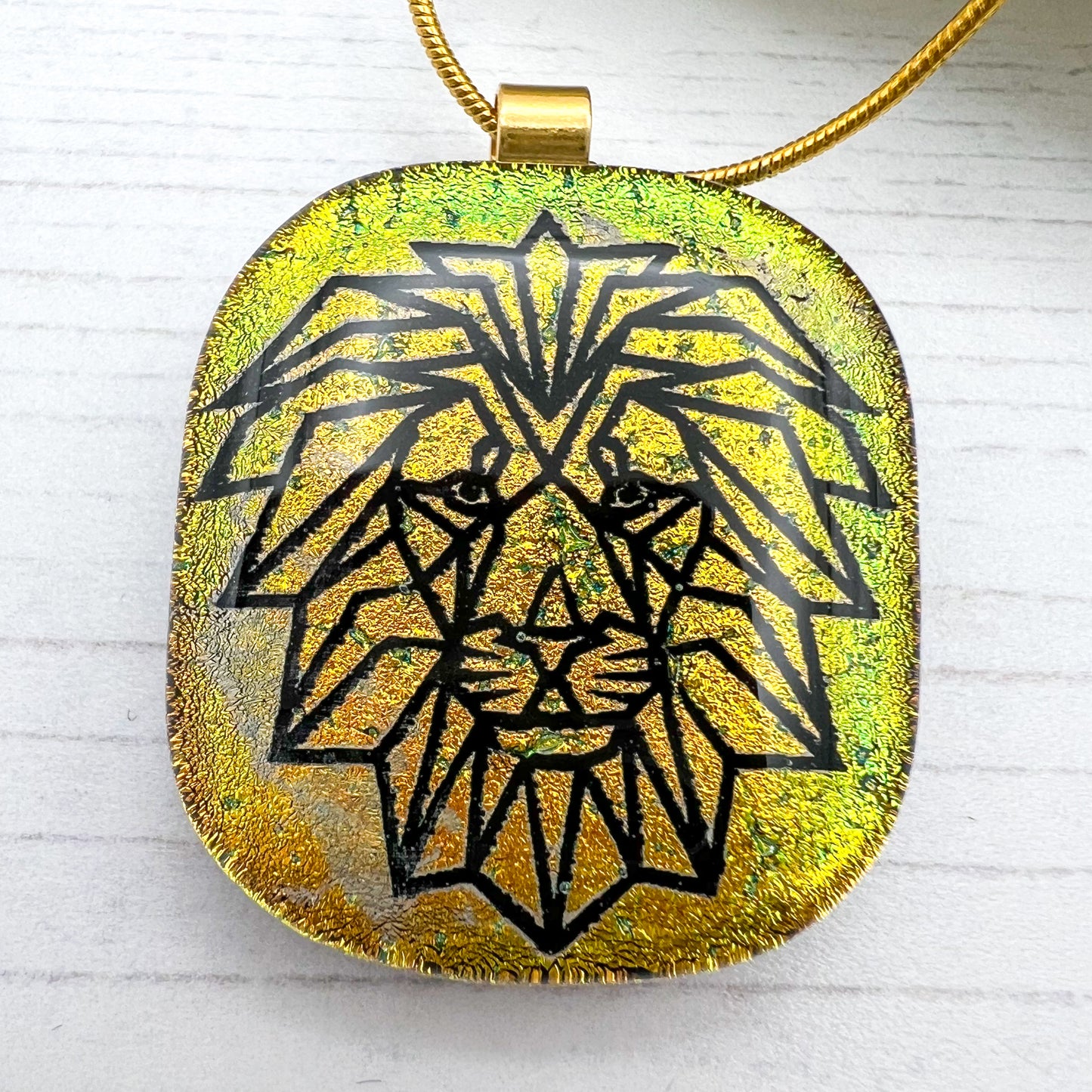Lion Glass Necklace