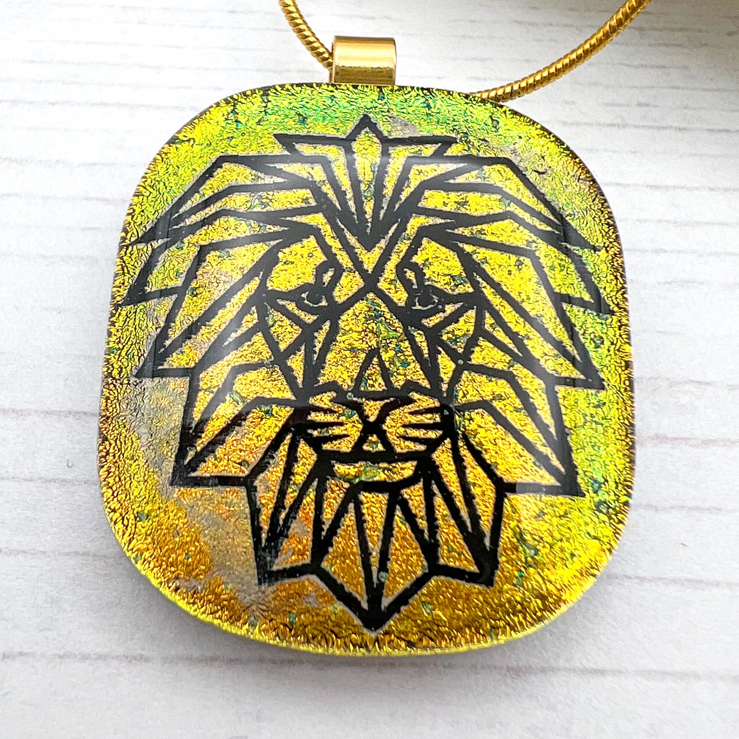 Lion Glass Necklace