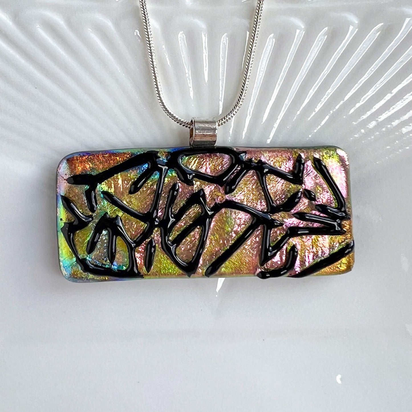 Twinkle Multi Dichroic Glass Necklace