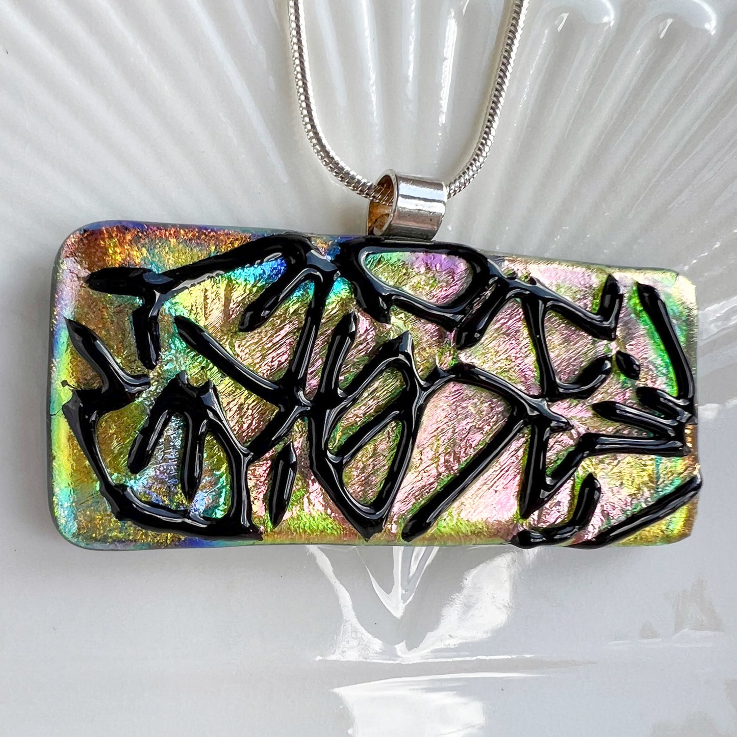 Twinkle Multi Dichroic Glass Necklace
