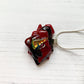 Gold Red Glass Necklace
