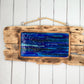 This blue sea dichroic artwork is handmade mounted on a unique handmade wooden frame. The artwork is inspired by my local beaches, I love how the sea changes colours during the different seasons.
