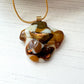 Brown Abstract Dichroic Glass Necklace