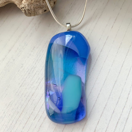 Sea Dichroic Glass Necklace Seven