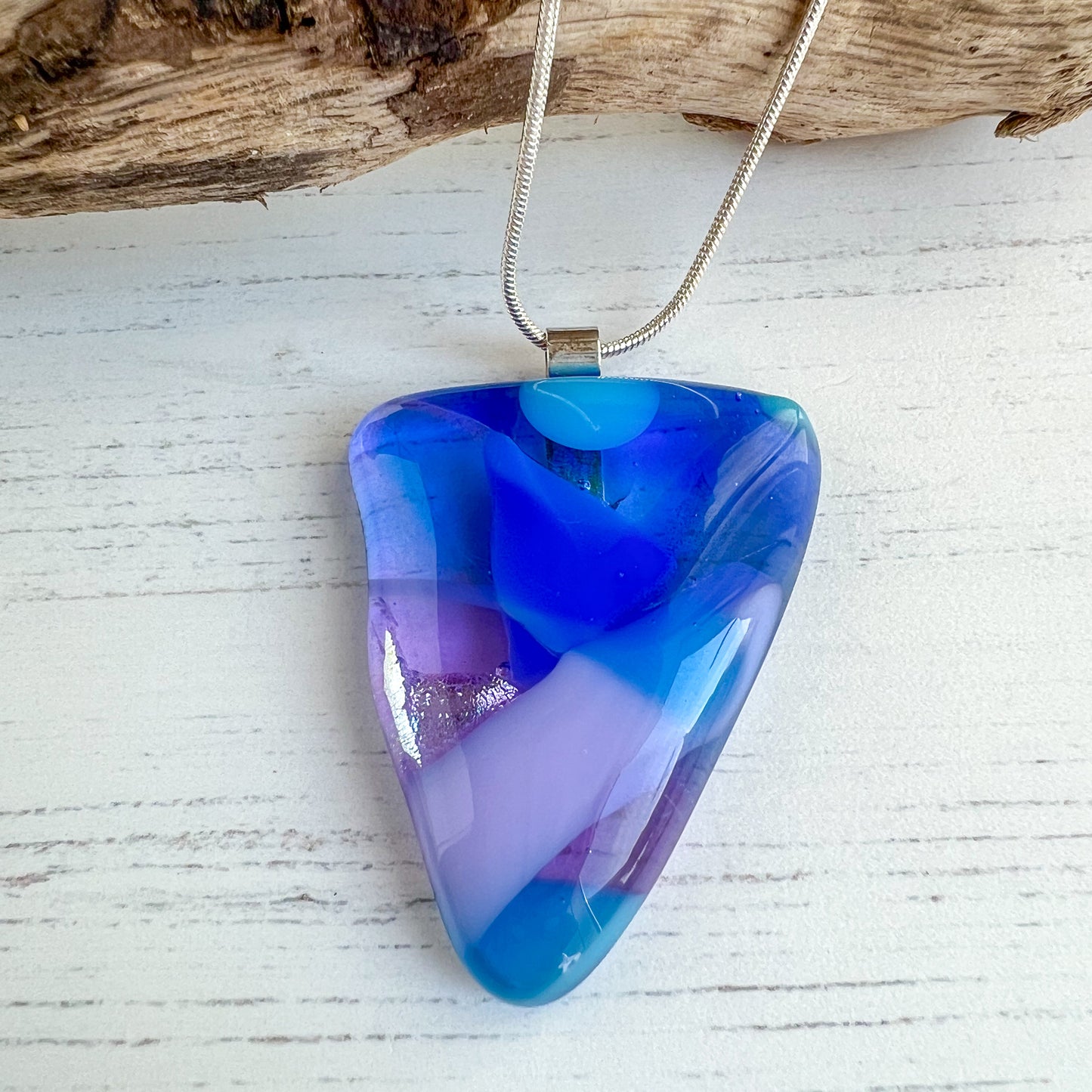 Sea Dichroic Glass Necklace Twenty