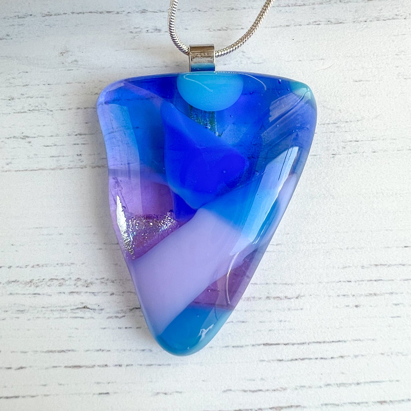 Sea Dichroic Glass Necklace Twenty