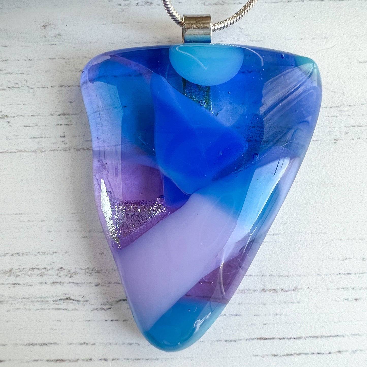 Sea Dichroic Glass Necklace Twenty
