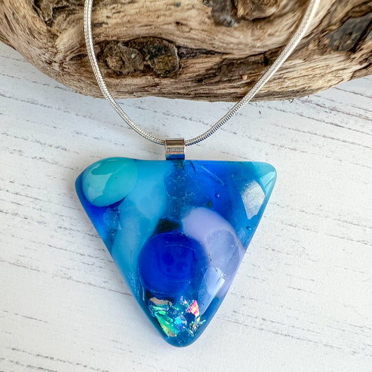 Sea Dichroic Glass Necklace Nineteen