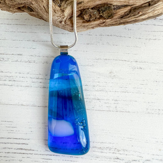 Sea Dichroic Glass Necklace Eighteen