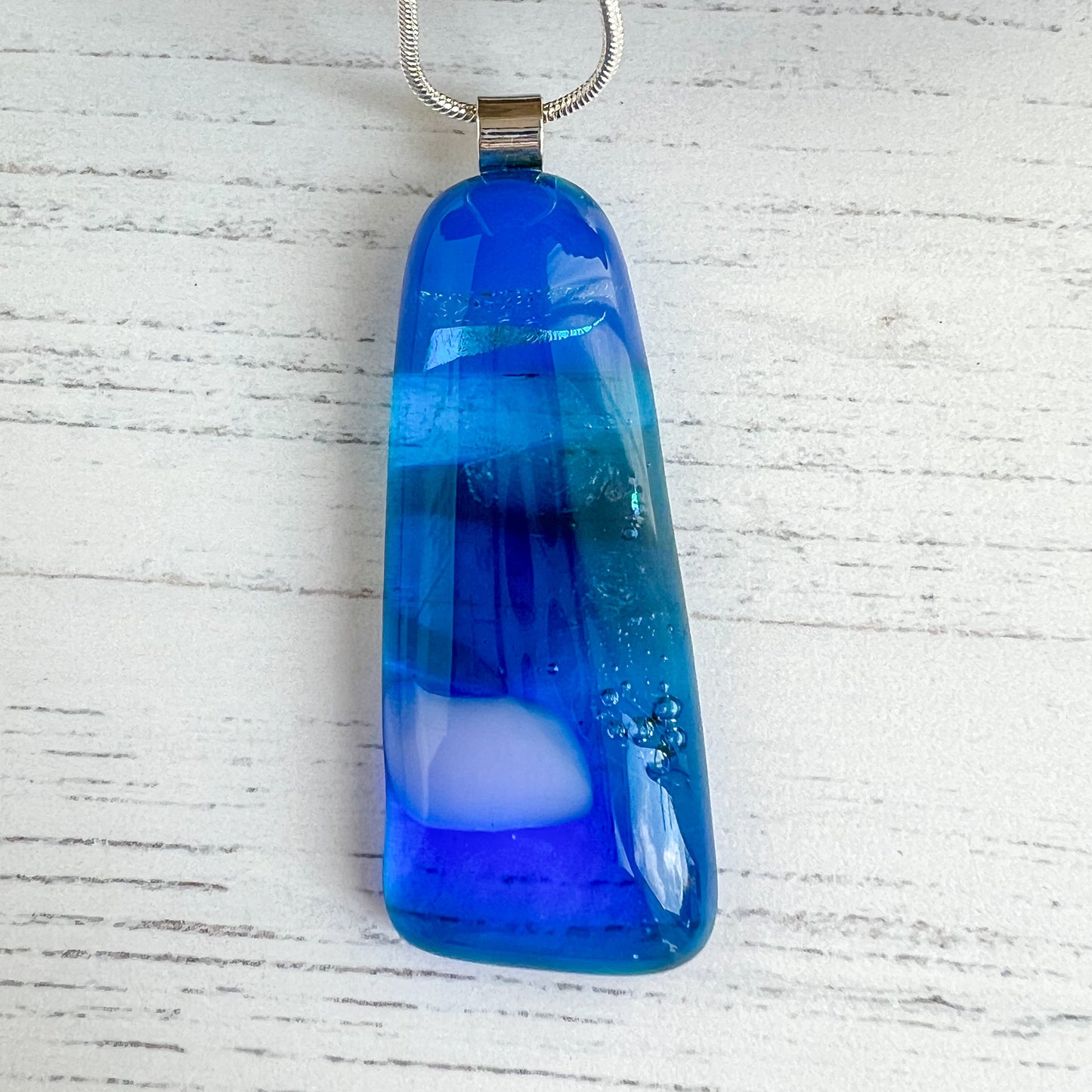 Sea Dichroic Glass Necklace Eighteen