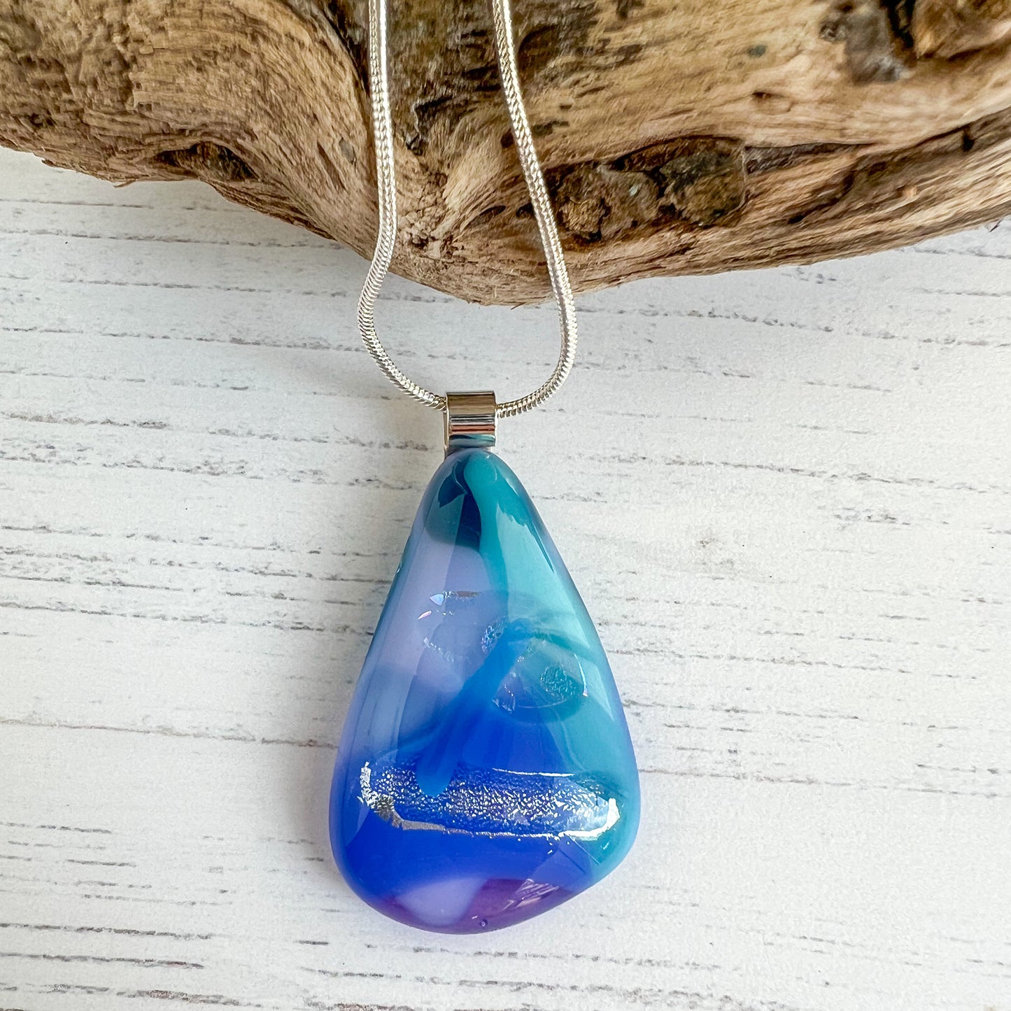 Sea Dichroic Glass Necklace Twelve