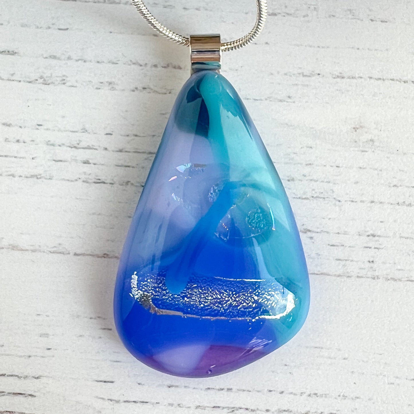 Sea Dichroic Glass Necklace Twelve