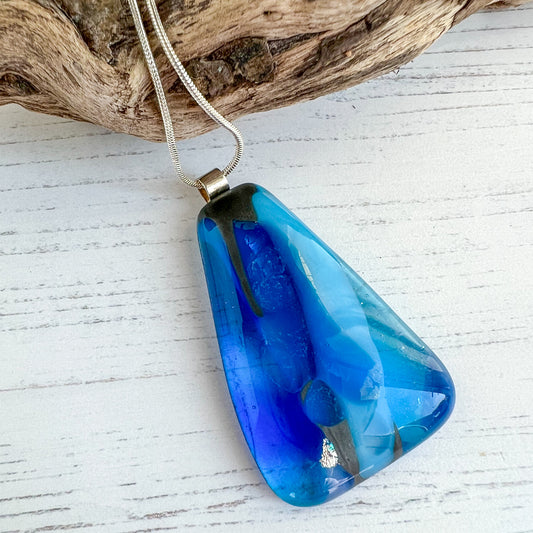 Sea Dichroic Glass Necklace Eight