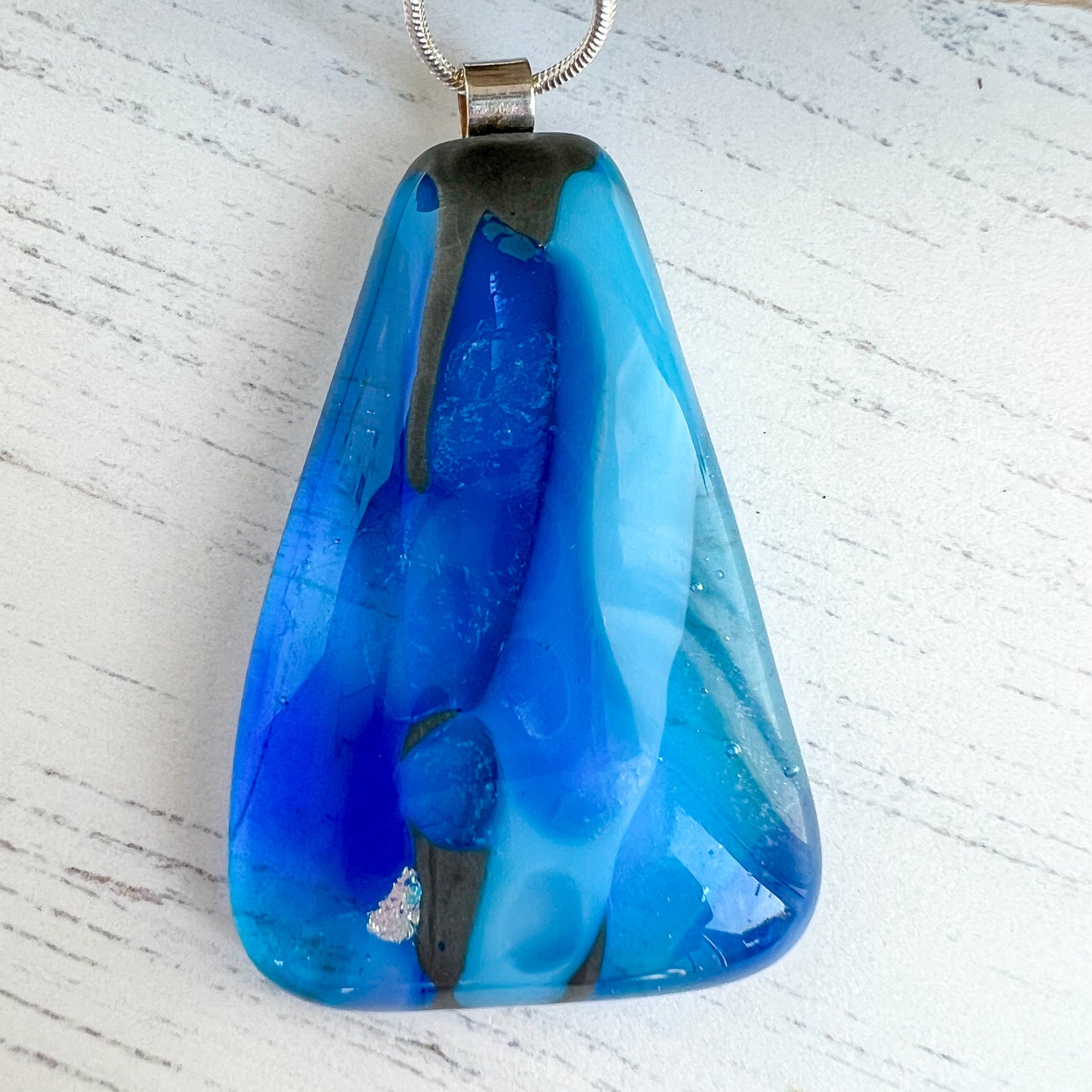 Sea Dichroic Glass Necklace Eight