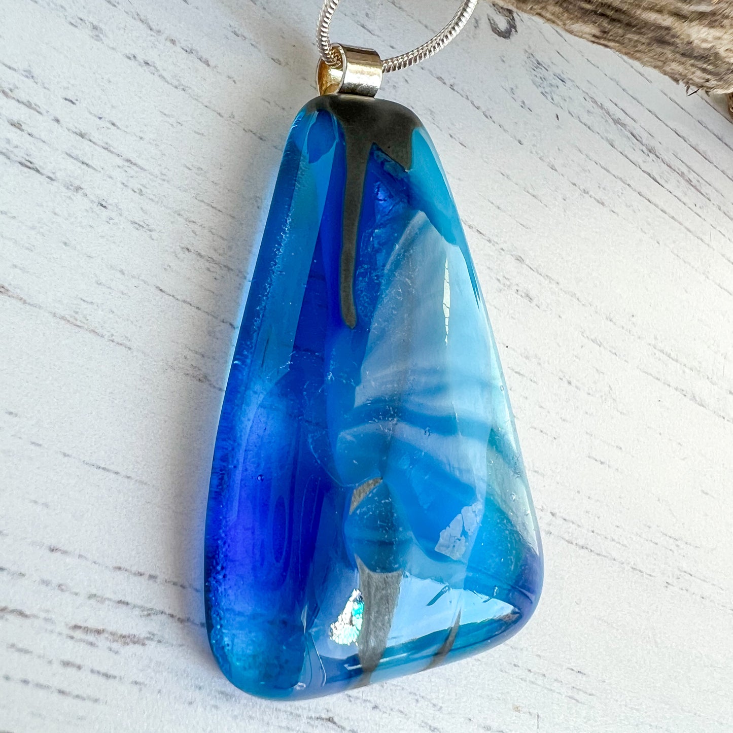 Sea Dichroic Glass Necklace Eight
