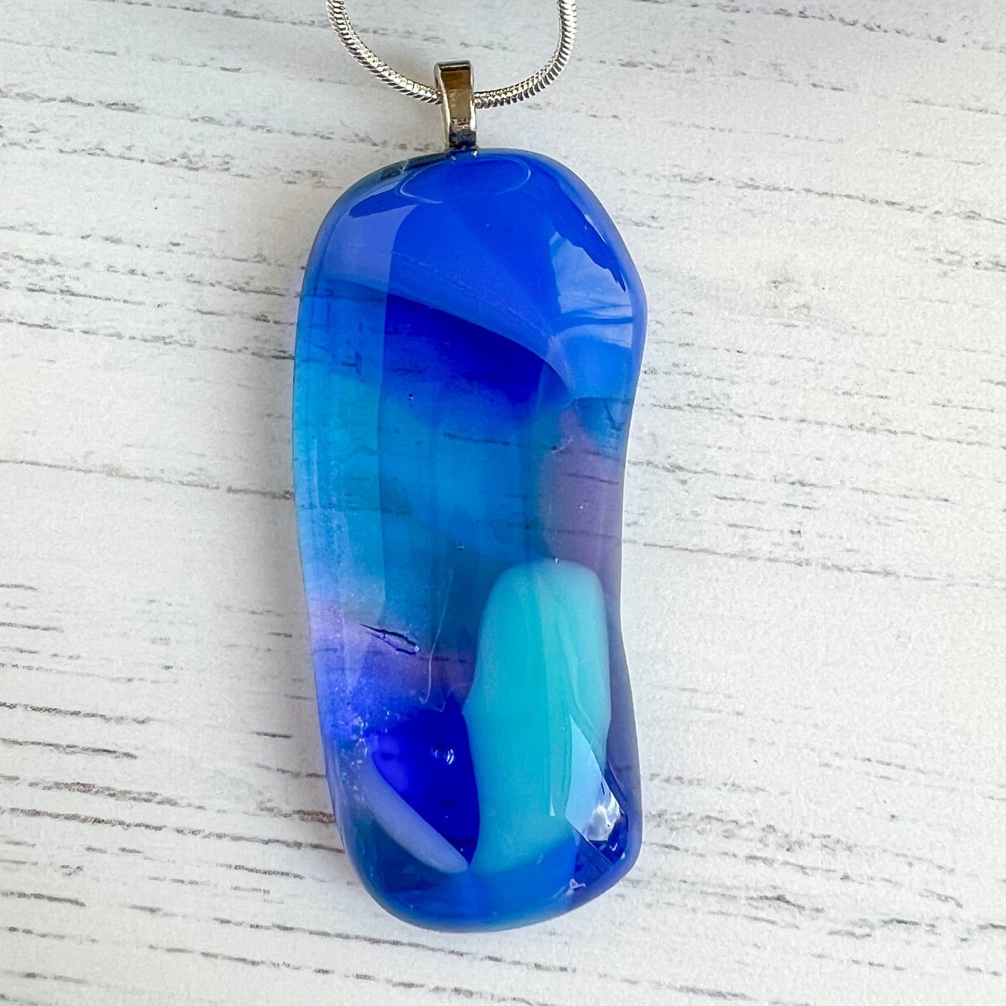 Sea Dichroic Glass Necklace Seven