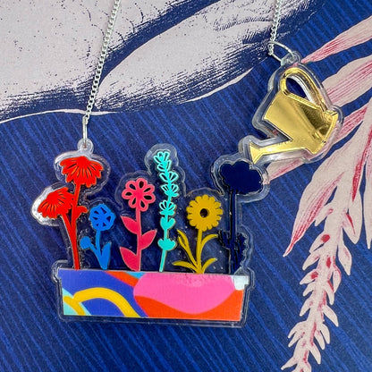 Flower acrylic necklace