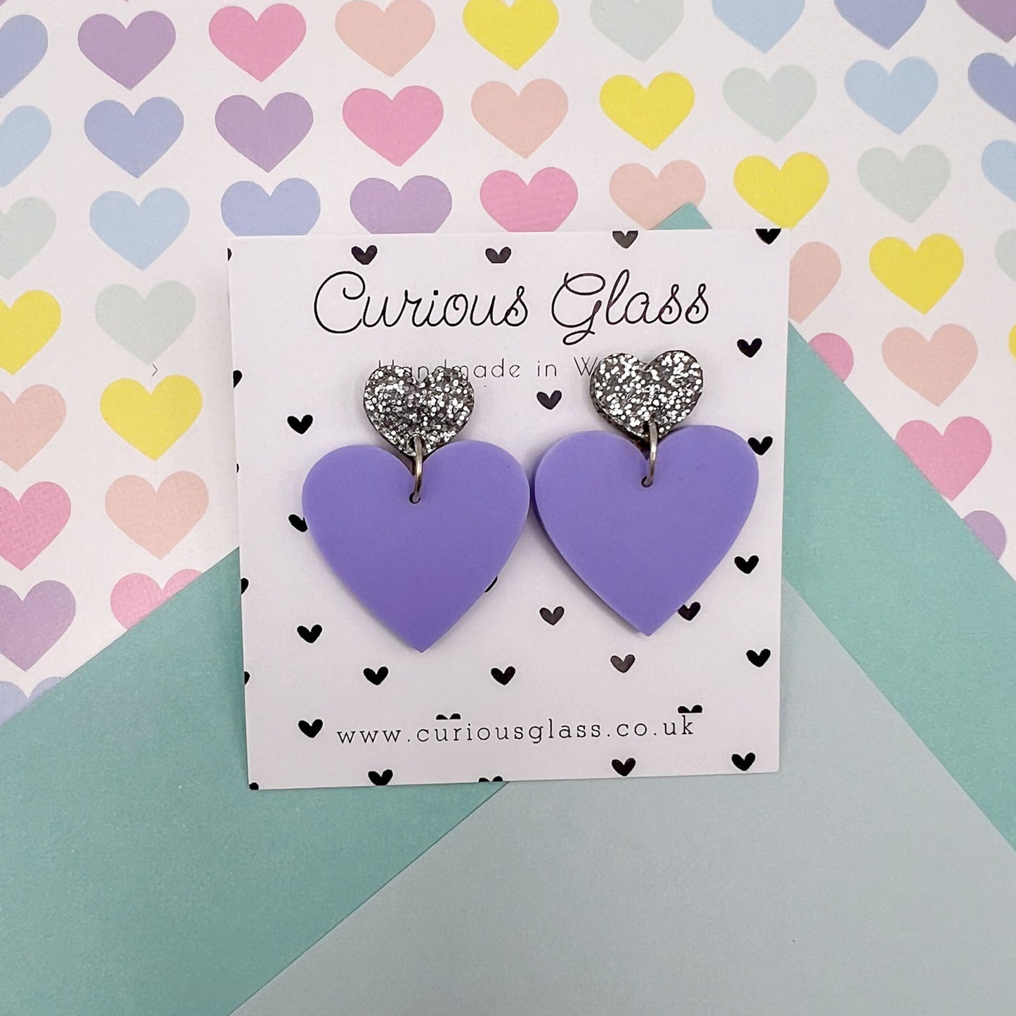 Duo of Hearts Acrylic Earrings