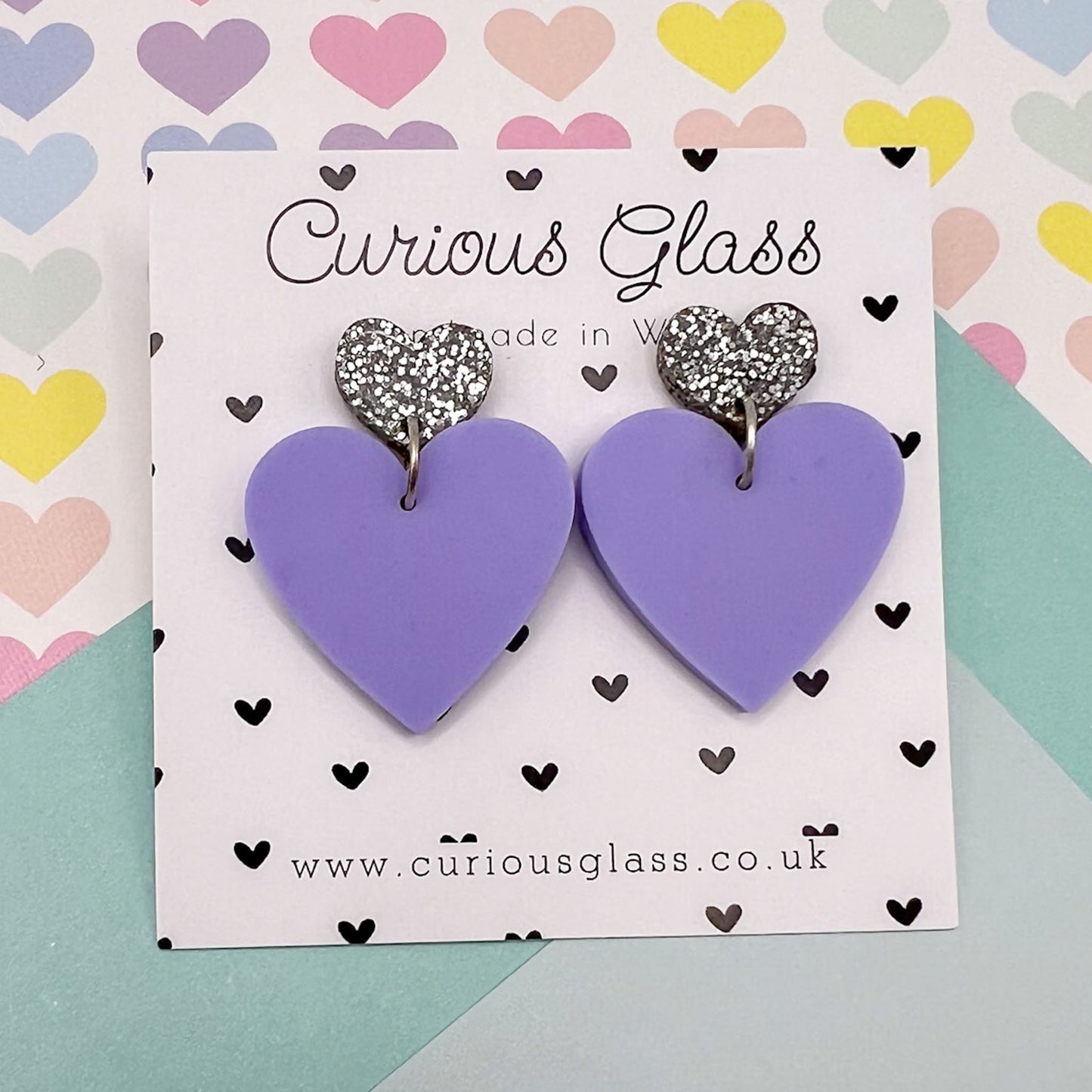 Duo of Hearts Acrylic Earrings