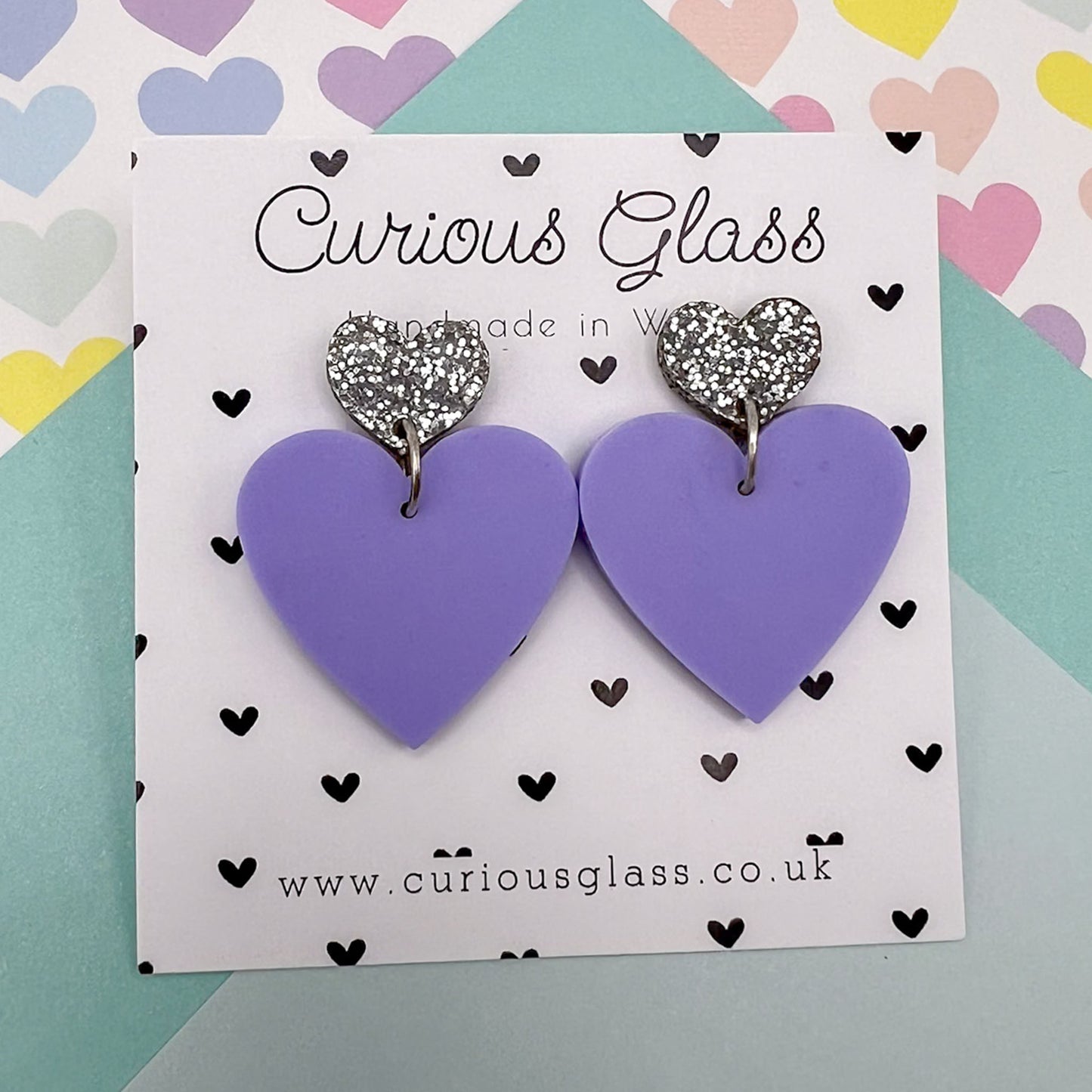 Duo of Hearts Acrylic Earrings