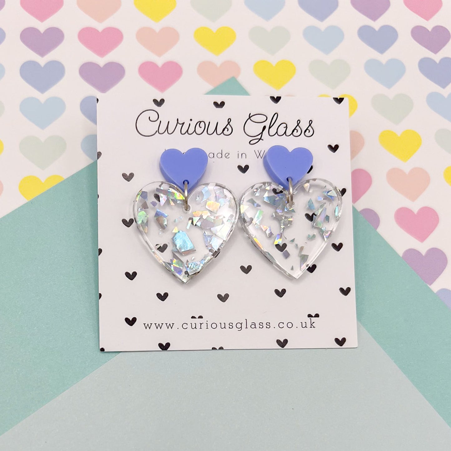 Duo of Hearts Acrylic Earrings