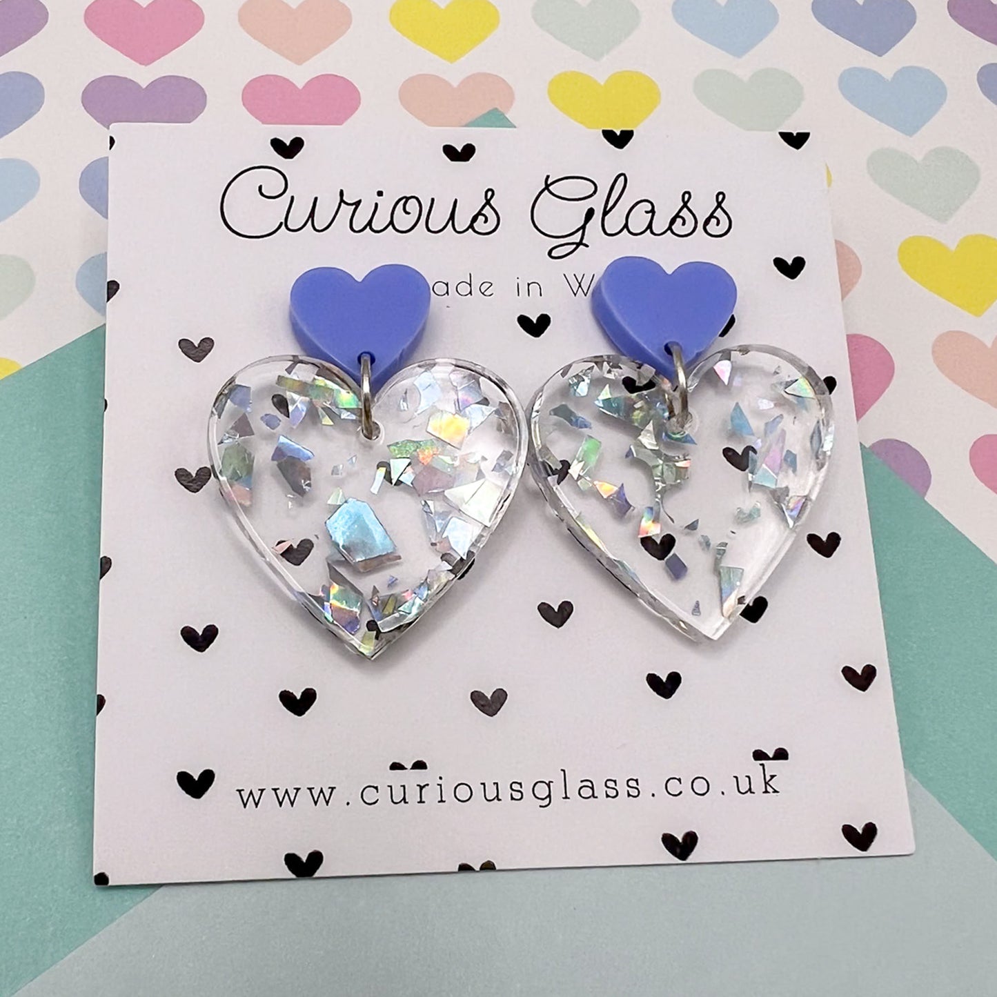 Duo of Hearts Acrylic Earrings