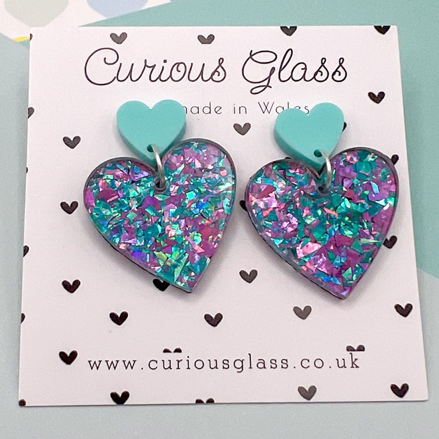 Duo of Hearts Acrylic Earrings