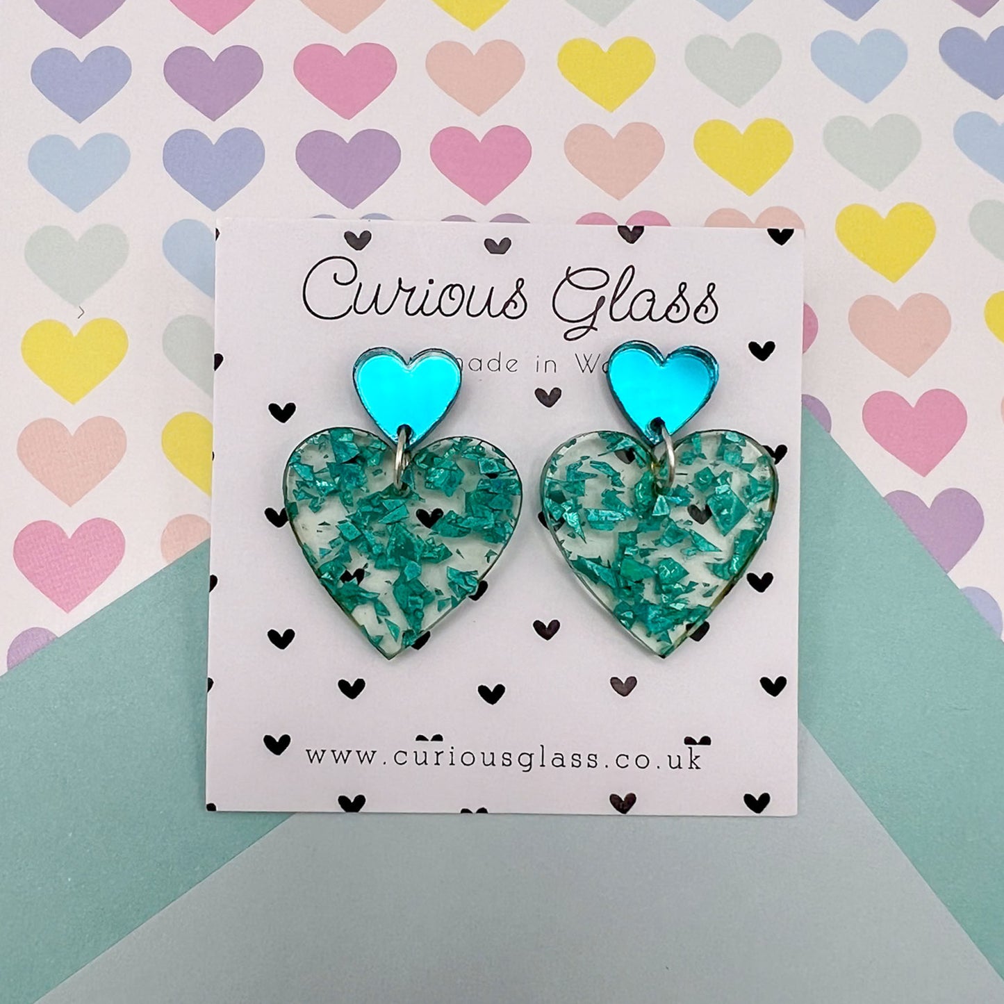 Duo of Hearts Acrylic Earrings