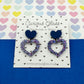 Scallop heart acrylic earrings