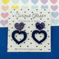 Scallop heart acrylic earrings