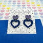 Scallop heart acrylic earrings