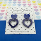 Scallop heart acrylic earrings