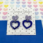 Scallop heart acrylic earrings