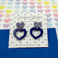 Scallop heart acrylic earrings
