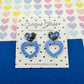 Scallop heart acrylic earrings