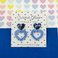 Scallop heart acrylic earrings