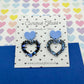 Scallop heart acrylic earrings